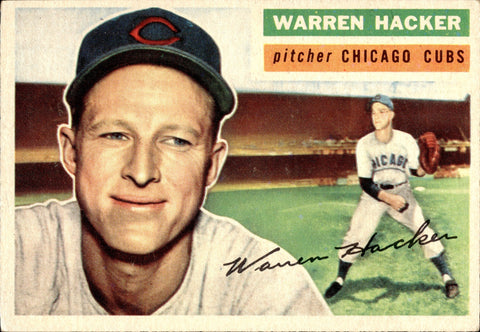 1956 Warren Hacker Topps #282 Chicago Cubs BV $25