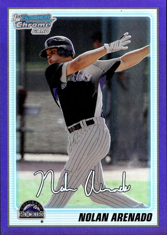 2010 Nolan Arenado Bowman 1ST BOWMAN PURPLE REFRACTOR 245/999 #BP91 Colorado Rockies