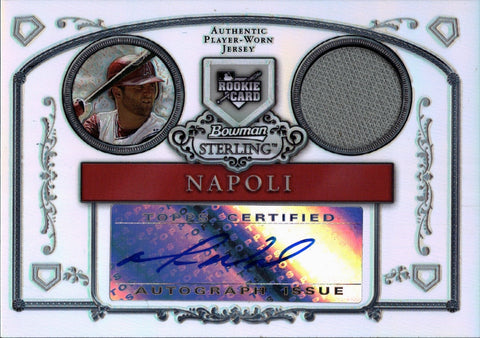 2006 Mike Napoli Bowman Sterling REFRACTOR ROOKIE DUAL JERSEY AUTO 078/199 AUTOGRAPH RELIC RC #BS-MN Anaheim Angels