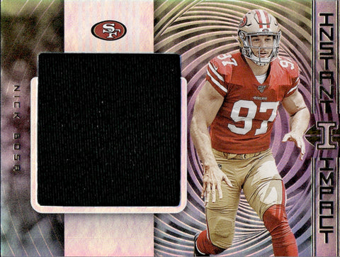 2019 Nick Bosa Panini Illusions ROOKIE INSTANT IMPACT JUMBO JERSEY #IA-NB San Francisco 49ers