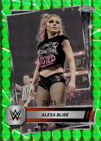 2025 Alexa Bliss Topps Chrome GREEN GEOMETRIC REFRACTOR 38/75 #107 Monday Night Raw