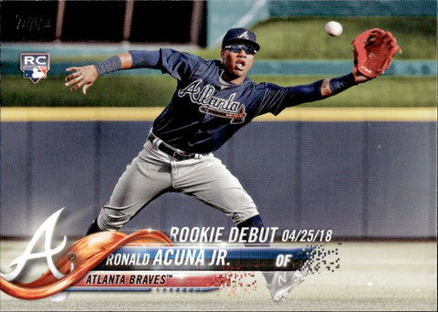 2018 Ronald Acuna Jr. Topps Update Series ROOKIE DEBUT RC #US252 Atlanta Braves