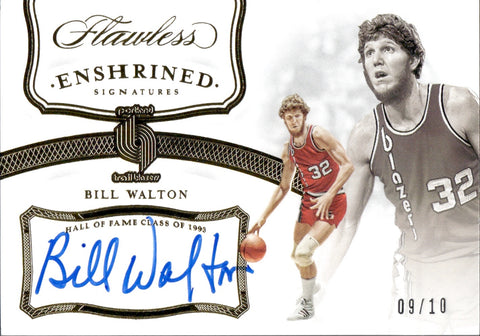 2019-20 Bill Walton Panini Flawless GOLD ENSHRINED SIGNATURES AUTO 09/10 AUTOGRAPH #ES-BWT Portland Trail Blazers HOF