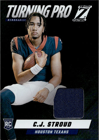 2023 C.J. Stroud Panini Zenith ROOKIE TURNING PRO JERSEY RELIC #TPM-CSD Houston Texans