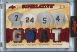 2023 Mickey Mantle Joe DiMaggio Willie Mays Duke Snider Leaf Superlative THE GOATS QUAD JERSEY 18/20 RELIC #TG-4 Yankees Giants Dodgers HOF