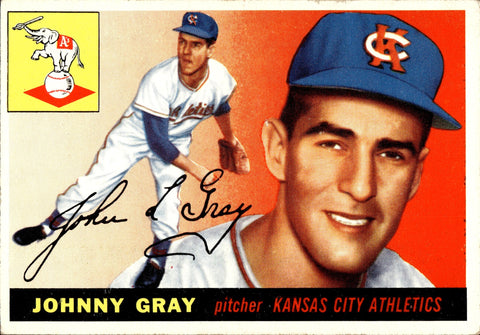 1955 Johnny Gray Topps ROOKIE RC #101 Kansas City Athletics BV $15