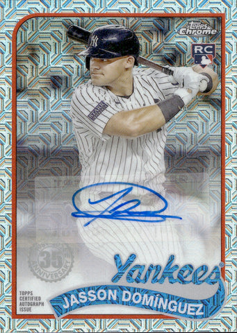 2024 Jasson Dominguez Topps Series 2 CHROME 1989 DESIGN ROOKIE MOJO AUTO AUTOGRAPH #2T89C-69 New York Yankees