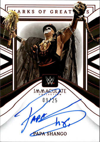 2023 Papa Shango Panini Immaculate RED MARKS OF GREATNESS AUTO 09/25 AUTOGRAPH #MG-PSH WWE Legend