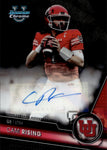 2023 Cam Rising Topps Bowman Chrome University SAPPHIRE BLACK REFRACTOR AUTO 8/10 Utah Utes #PA-CAM