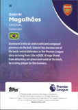 2025-26 Gabriel Magalhaes Topps Chrome Premier League #14 46/75 PURPLE RAYWAVE ARSENAL