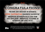2015 Damien Sandow Topps WWE Undisputed ATTITUDE SHIRT AUTO AUTOGRAPH RELIC #UAR-DM Monday Night Raw
