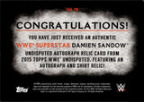 2015 Damien Sandow Topps WWE Undisputed ATTITUDE SHIRT AUTO AUTOGRAPH RELIC #UAR-DM Monday Night Raw