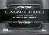 2020 Erin Kellyman as Enfys Nest Autograph Topps Star Wars Masterwork #A-EK AUTO