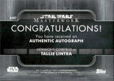 2020 Hermione Corfield as Tallie Lintra Autograph Topps Star Wars Masterwork #A-HCT AUTO 2