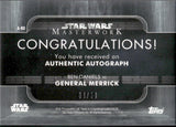 2020 Ben Daniels as General Merrick Autograph Topps Star Wars Masterwork #A-BD 34/50 RAINBOW FOIL AUTO