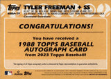 2023 Tyler Freeman Topps Update Series ROOKIE 1988 DESIGN AUTO AUTOGRAPH RC #88BA-TF Cleveland Guardians