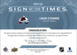 2024-25 Logan O'Connor Upper Deck Sp Authentic SIGN OF THE TIMES AUTO #SOTT-LO Colorado Avalanche
