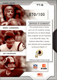 2007 Sammy Baugh Sonny Jurgensen Joe Theisman Leaf Limited TEAM THREADS TRIPLE JERSEY 070/100 RELIC #TT-9 Washington Redskins