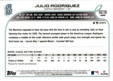 2022 Julio Rodriguez Topps Chrome Update Series ROOKIE RC #USC150 Seattle Mariners 9