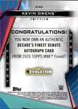 2020 Kevin Owens Topps Finest WWE DECADE'S FINEST DEBUTS AUTO AUTOGRAPH #D-KO NXT