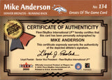 2000 Mike Anderson Fleer Greats of the Game ROOKIE AUTO 003/500 AUTOGRAPH RC #134 Denver Broncos *CREASED*