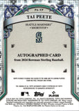 2024 Tai Peete Bowman Sterling AUTO AUTOGRAPH #PA-TP Seattle Mariners