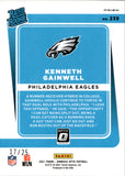 2021 Kenneth Gainwell Donruss Optic BLACK PANDORA RATED ROOKIE 17/25 #239 Philadelphia Eagles