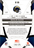 2009 Merlin Olsen Panini Certified IMMORTALS PATCH AUTO 14/25 AUTOGRAPH RELIC #215 Los Angeles Rams HOF