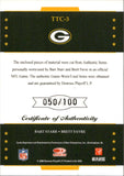 2006 Bart Starr Brett Favre Leaf Limited TEAM THREADS DUAL JERSEY 050/100 RELIC #TTC-3 Green Bay Packers HOF