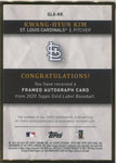 2020 Kwang-Hyun Kim Topps Gold Label ROOKIE GOLD FRAMED AUTO AUTOGRAPH RC #GLA-KK St. Louis Cardinals