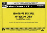 2025 Dylan Crews Topps Update 1990 DESIGN ROOKIE GOLD AUTO 06/50 AUTOGRAPH #90AU-DC Washington Nationals