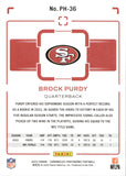 2022 Brock Purdy Panini Chronicles Photogenic ROOKIE RC #PH-36 San Francisco 49ers 1