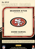 2021 Deebo Samuel Brandon Aiyuk Panini Gold Standard GOLDEN PAIRS DUAL JERSEY 242/299 RELIC #GP-SF San Francisco 49ers