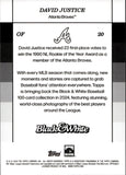 2024 David Justice Topps Black & White GREEN 47/99 #20 Atlanta Braves