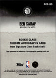 2025-26 Ben Saraf Topps Signature Class Chrome ORANGE REFRACTOR ROOKIE AUTO 20/50 AUTOGRAPH RC #RCC-BS Brooklyn Nets