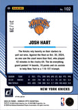 2024-25 Josh Hart Donruss Optic BLACK VELOCITY 31/39 #102 New York Knicks