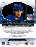 2023-24 Braden Schneider Upper Deck Artifacts BLACK DUAL PREMIUM PATCH 1/5 RELIC #77 New York Rangers