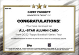 2022 Kirby Puckett Topps Series 2 COMMEMORATIVE ALL-STAR ALUMNI RELIC #ASA-KP Minnesota Twins HOF