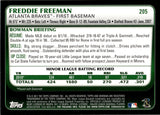 2011 Freddie Freeman Bowman ROOKIE RC #205 Atlanta Braves 3