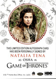 2022 Natalia Tena as Osha Rittenhouse Game of Thrones Volume 2 RED INK AUTO AUTOGRAPH #_NATE 1