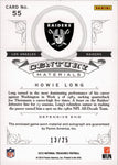2012 Howie Long Panini National Treasures CENTURY MATERIALS GAME USED JERSEY AUTO 13/25 AUTOGRAPH RELIC #55 Los Angeles Raiders HOF