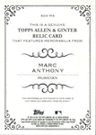 2021 Marc Anthony Topps Allen & Ginter FULL SIZE SHIRT RELIC #AGA-MA Grammy Winner