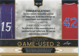 2024 Vince Carter Jerry Stackhouse Leaf In The Game Used RAINBOW FOIL DUAL JERSEY 36/45 RELIC #IG2-24 Raptors 76ers