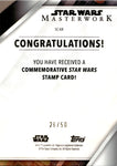 2022 Kylo Ren Topps Star Wars Masterwork PURPLE COMMEMORATIVE STAMP 26/50 RELIC #SC-KR