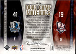 2009-10 Dirk Nowitzki Vince Carter Upper Deck DUAL GAME MATERIALS JERSEY 122/150 RELIC #DG-CN Mavericks Nets HOF