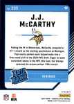 2024 J.J. McCarthy Donruss Optic GREEN HYPER RATED ROOKIE RC #235 Minnesota Vikings