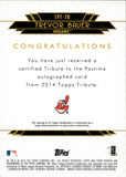 2014 Trevor Bauer Topps Tribute TO THE PASTIME ORANGE REFRACTOR AUTO 40/40 AUTOGRAPH #TPT-TB Cleveland Indians