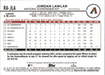 2024 Jordan Lawlar Topps Chrome PURPLE REFRACTOR ROOKIE AUTO 049/250 AUTOGRAPH RC #RA-JLA Arizona Diamondbacks