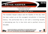 2012 Bryce Harper Topps UPDATE ROOKIE RC #US183 Washington Nationals 1