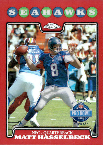 2008 Matt Hasselbeck Topps Chrome PRO BOWL RED REFRACTOR 03/25 #TC131 Seattle Seahawks